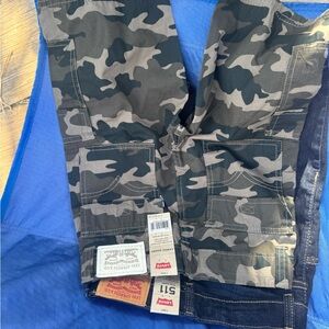 Levi's Kids Camouflage Cargo Pants - Green and Black